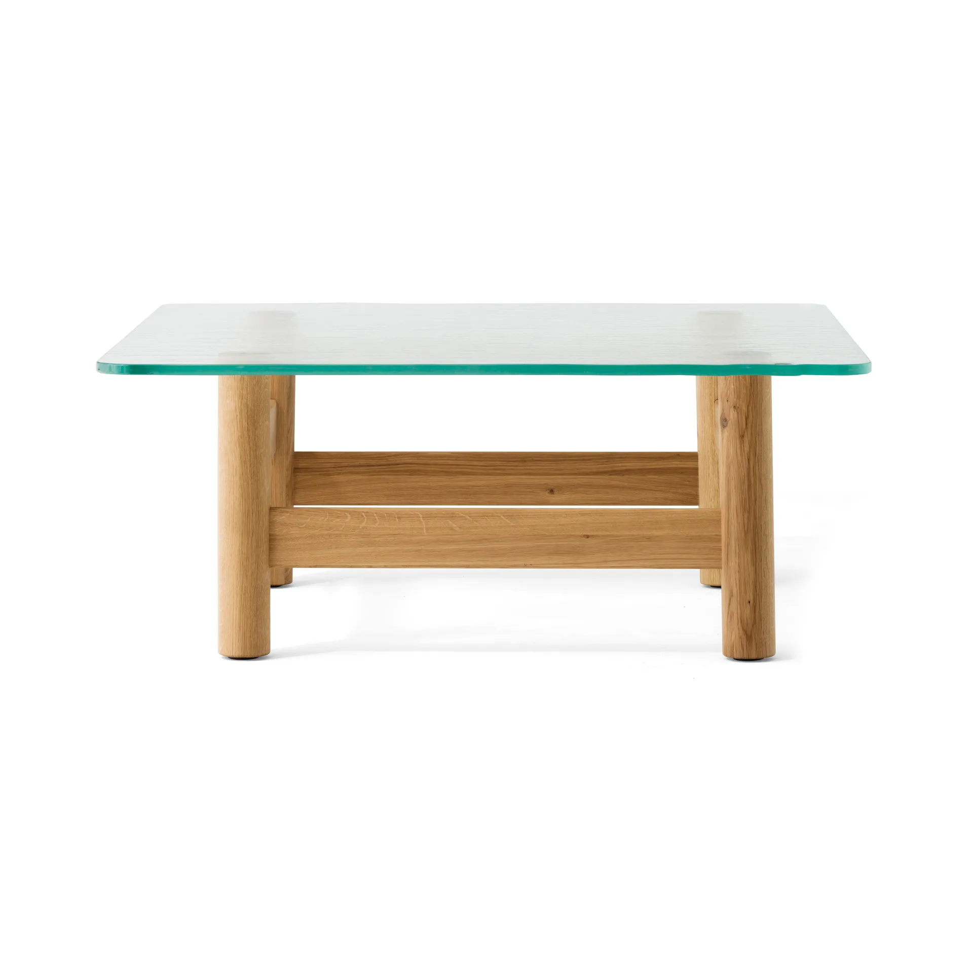 Brasilia Couchtisch 100x100 cm, Natural oak-clear glass Audo Copenhagen