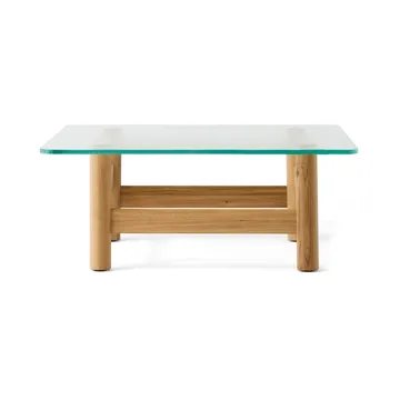 Brasilia Couchtisch 100x100 cm - Natural oak-clear glass - Audo Copenhagen
