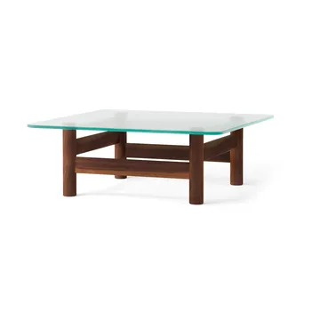 Brasilia Couchtisch 100x100 cm - Walnut-clear glass - Audo Copenhagen