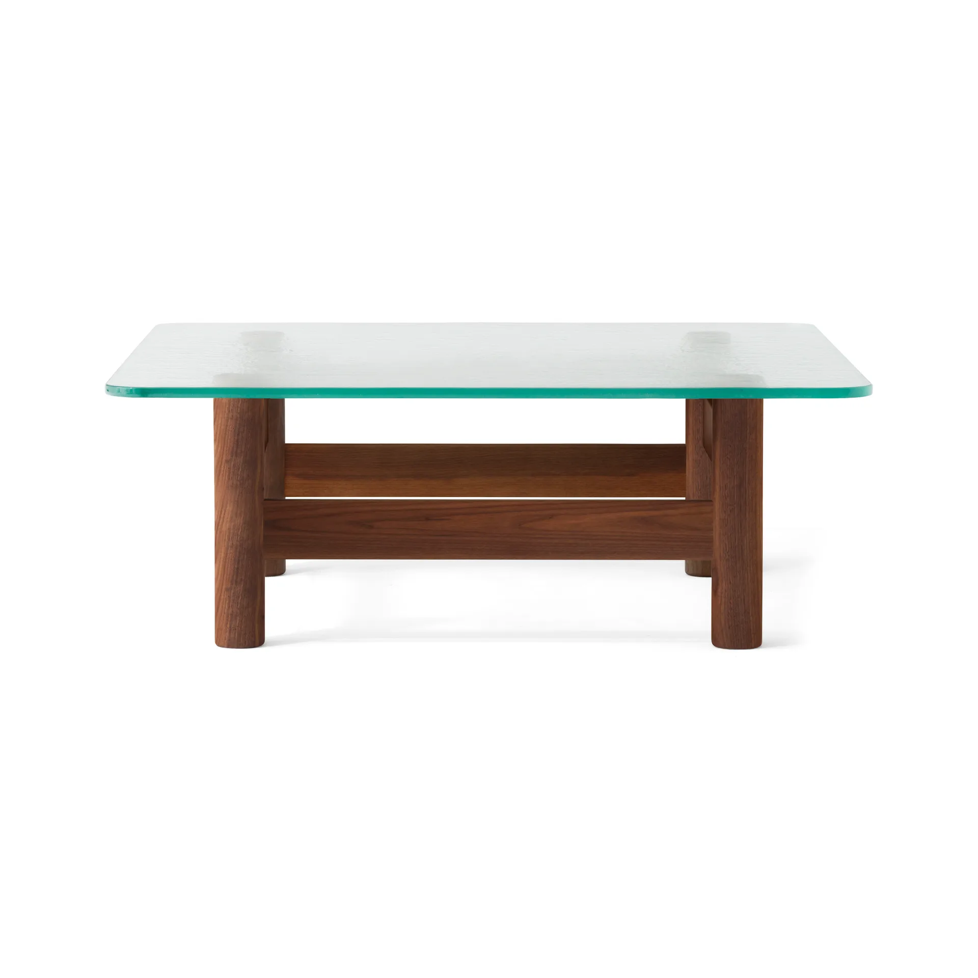Brasilia Couchtisch 100x100 cm, Walnut-clear glass Audo Copenhagen