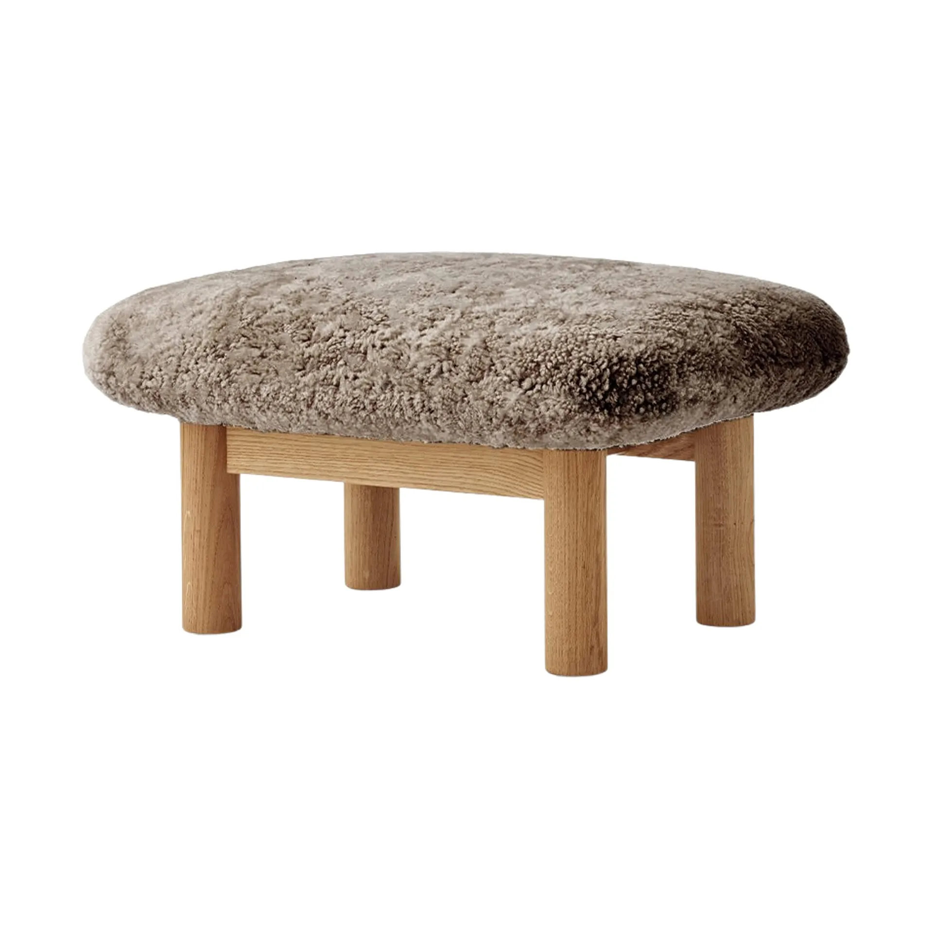 Brasilia Fußhocker, Natural oak-Sahara sheepskin curly Audo Copenhagen