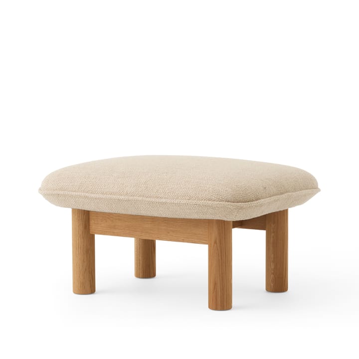 Brasilia Fußhocker - Stoff bouclé 02 beige, Eichenholzgestell - Audo Copenhagen