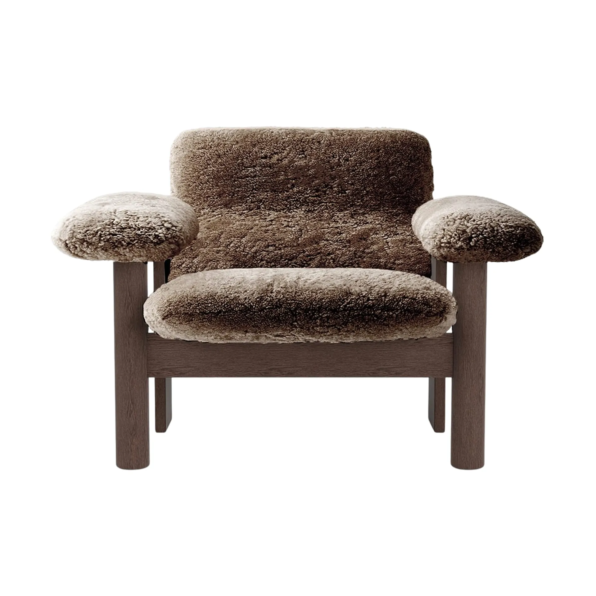 Brasilia Sessel low back, Dark oak-Sahara sheepskin curly Audo Copenhagen