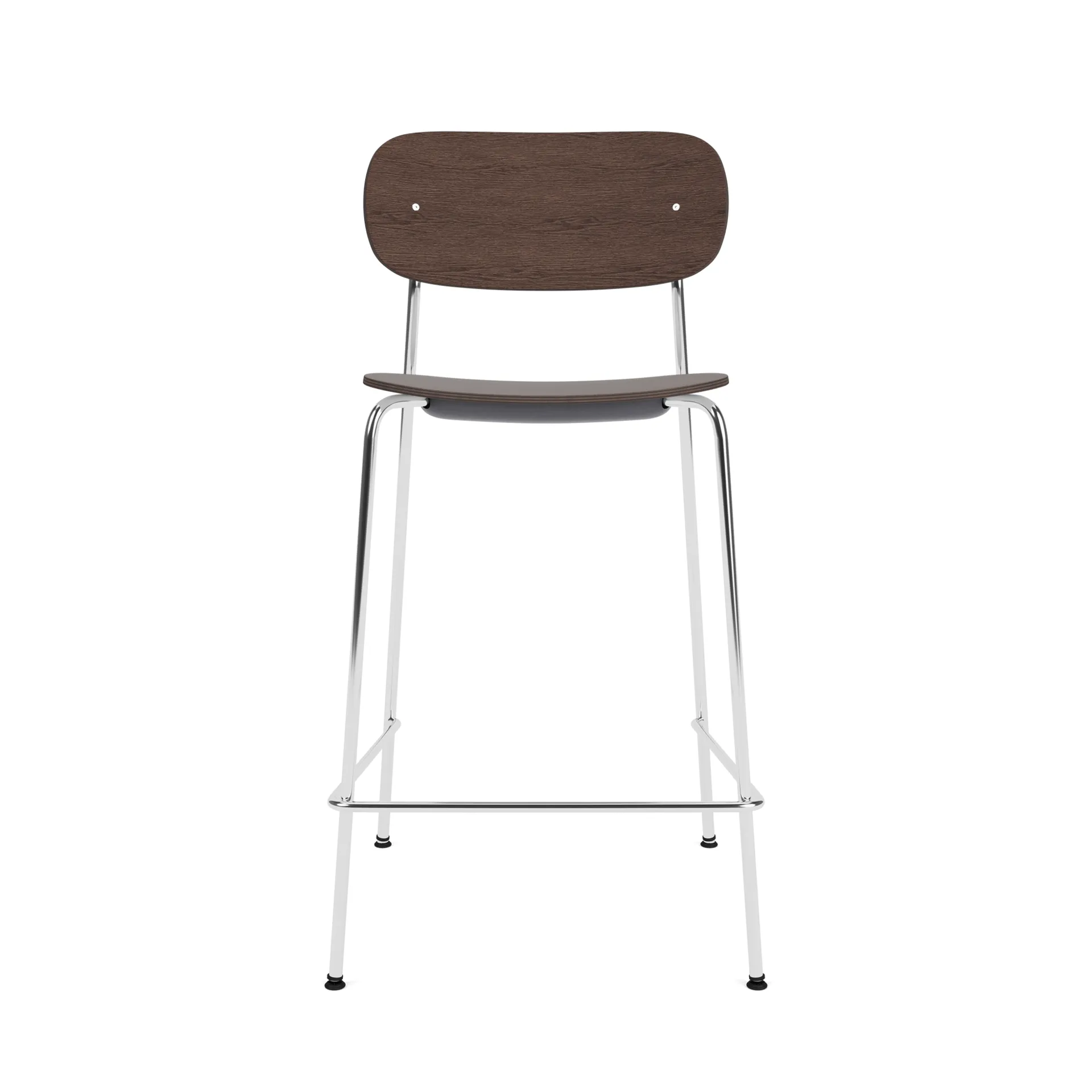 Co Bar Chair Barstuhl, Dunkel gebeizte Eiche-verchromter Stahl, 65 cm Audo Copenhagen