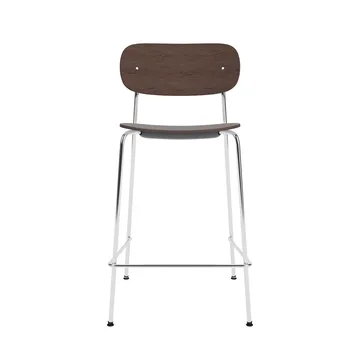 Co Bar Chair Barstuhl - Dunkel gebeizte Eiche-verchromter Stahl, 65 cm - Audo Copenhagen