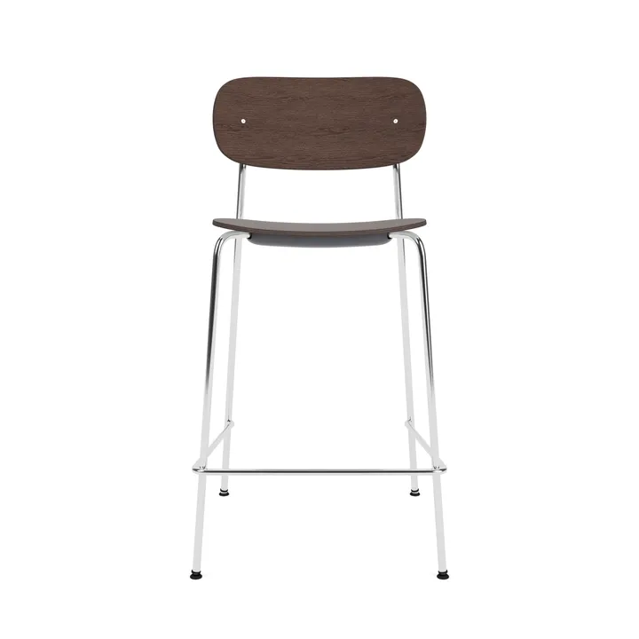 Co Bar Chair Barstuhl - Dunkel gebeizte Eiche-verchromter Stahl, 65 cm - Audo Copenhagen