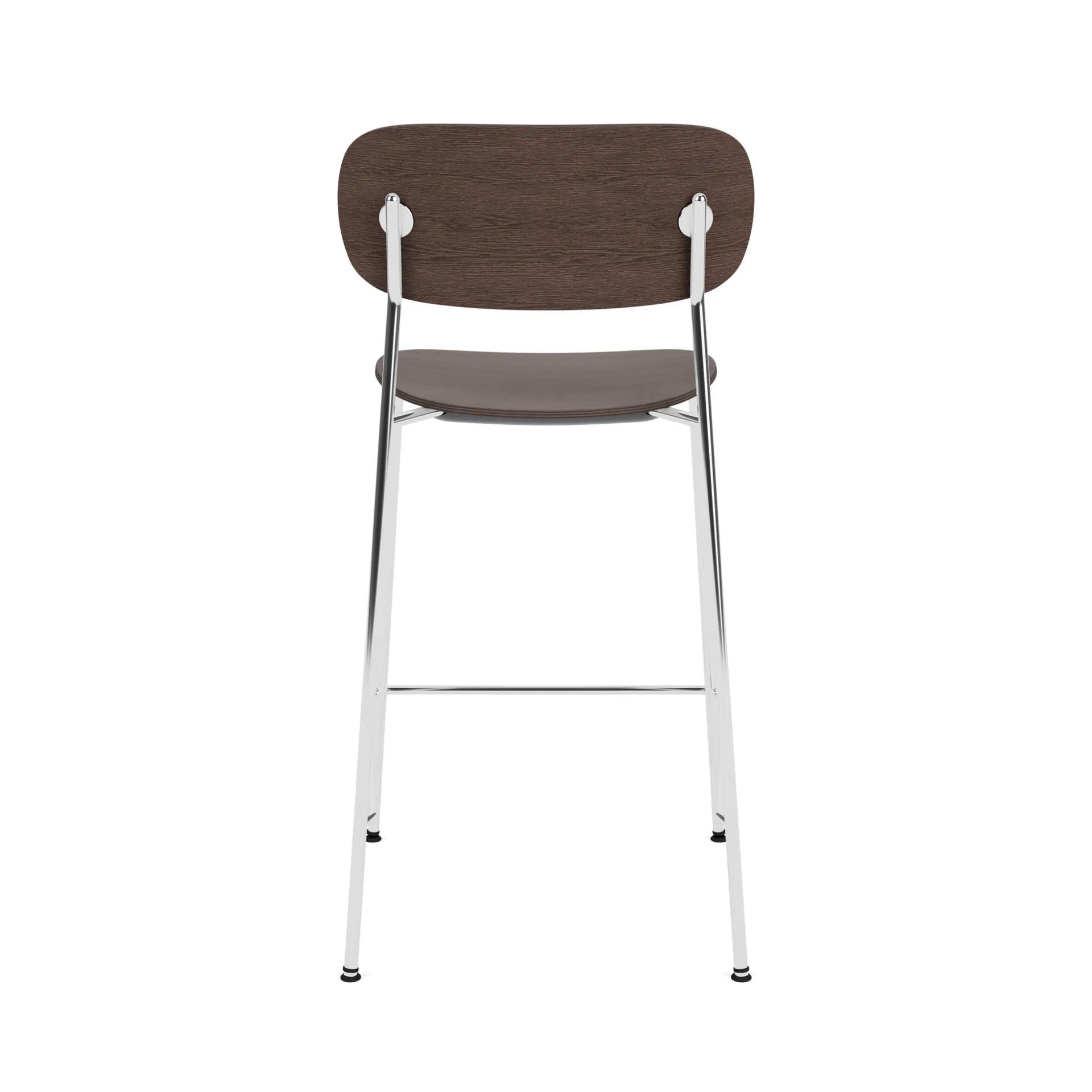 Co Bar Chair Barstuhl, Dunkel gebeizte Eiche-verchromter Stahl, 65 cm Audo Copenhagen