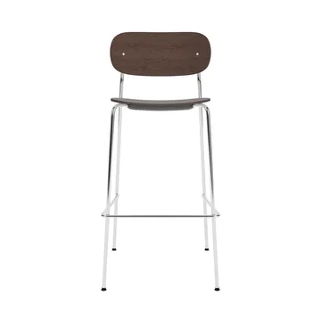 Co Bar Chair Barstuhl - Dunkel gebeizte Eiche-verchromter Stahl, 75 cm - Audo Copenhagen