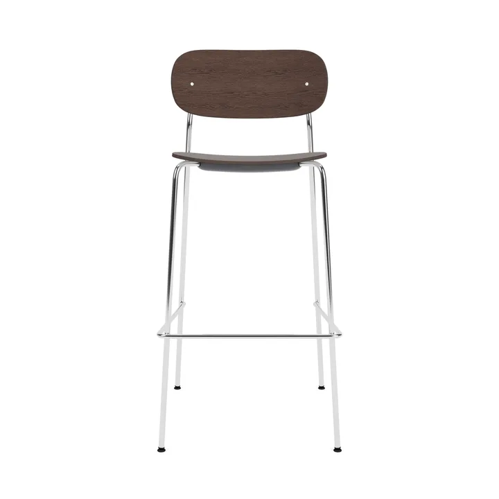 Co Bar Chair Barstuhl - Dunkel gebeizte Eiche-verchromter Stahl, 75 cm - Audo Copenhagen