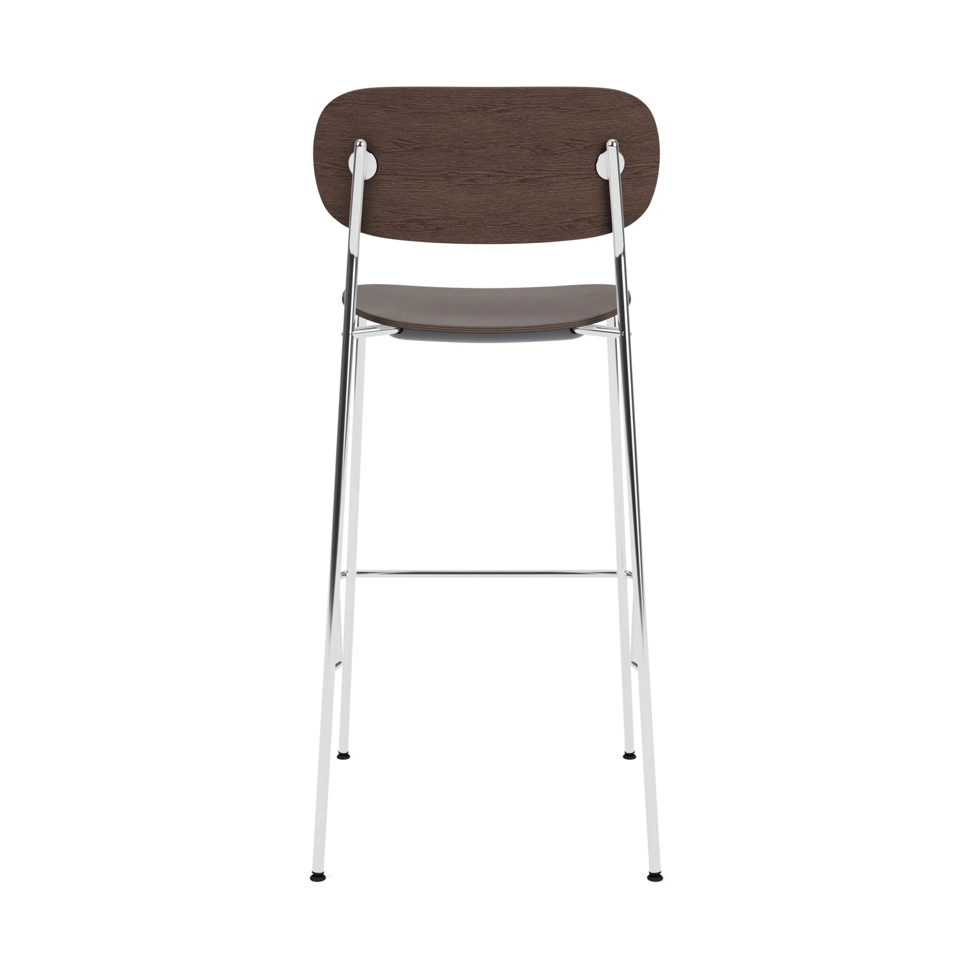 Co Bar Chair Barstuhl, Dunkel gebeizte Eiche-verchromter Stahl, 75 cm Audo Copenhagen