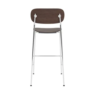 Co Bar Chair Barstuhl - Dunkel gebeizte Eiche-verchromter Stahl, 75 cm - Audo Copenhagen