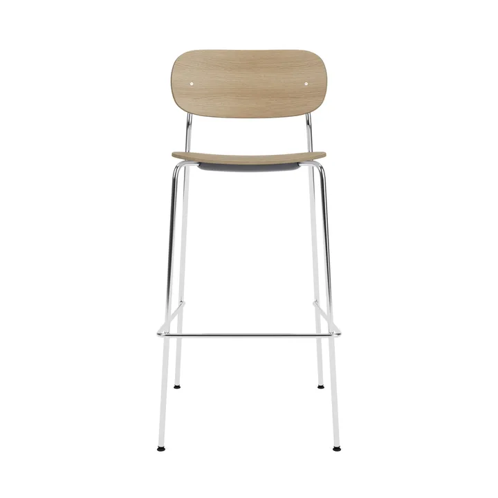 Co Bar Chair Barstuhl - Eiche-chromatiertes Stahl, 75 cm - Audo Copenhagen