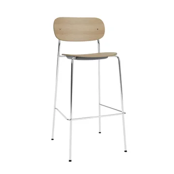 Co Bar Chair Barstuhl - Eiche-chromatiertes Stahl, 75 cm - Audo Copenhagen
