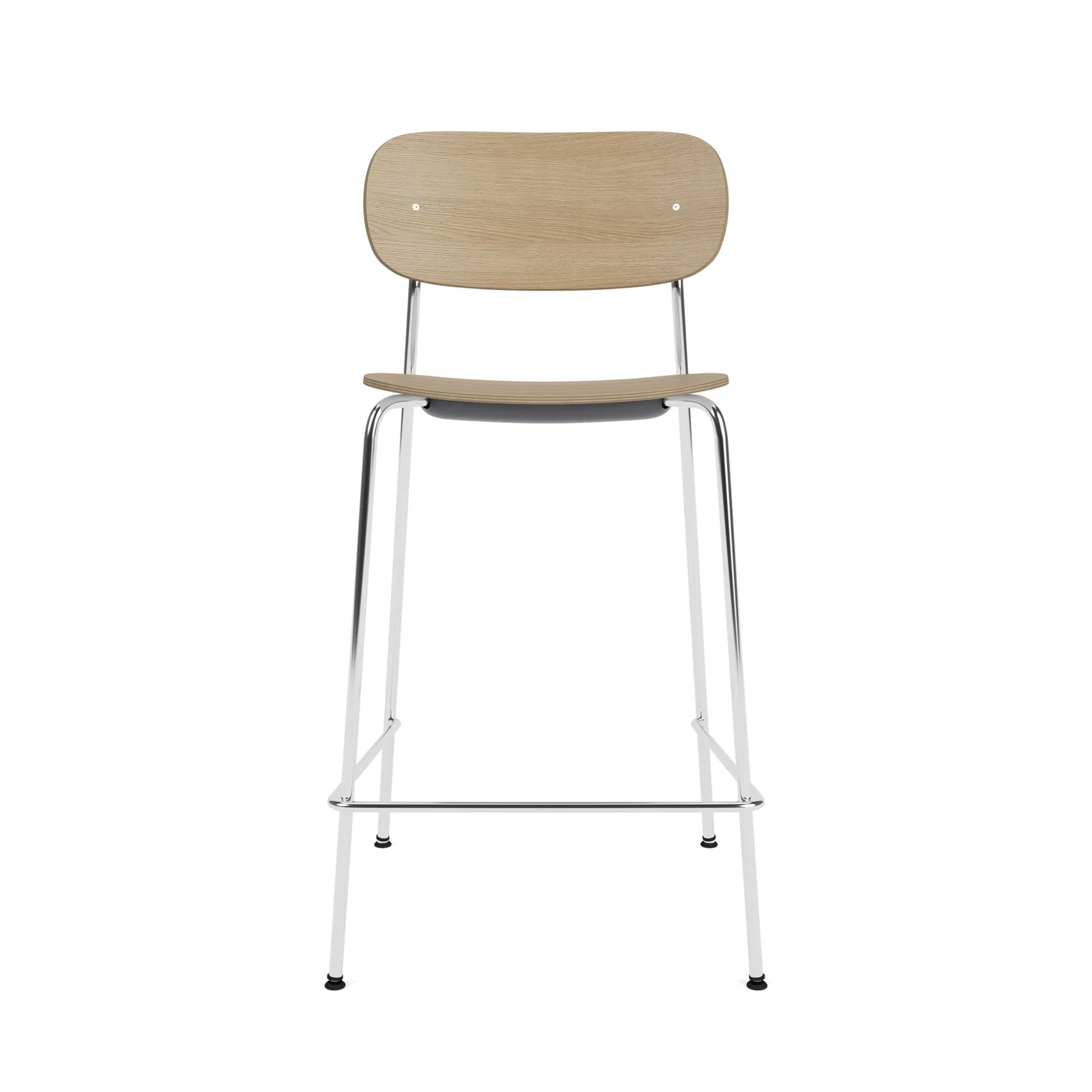 Co Bar Chair Barstuhl, Eiche-verchromter Stahl, 65 cm Audo Copenhagen