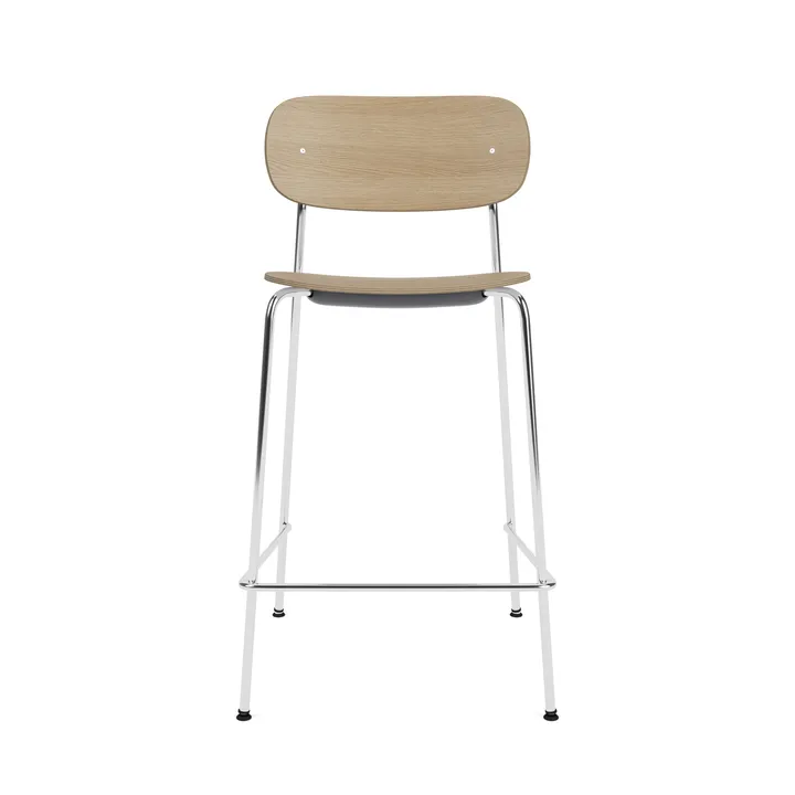 Co Bar Chair Barstuhl - Eiche-verchromter Stahl, 65 cm - Audo Copenhagen