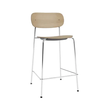 Co Bar Chair Barstuhl - Eiche-verchromter Stahl, 65 cm - Audo Copenhagen