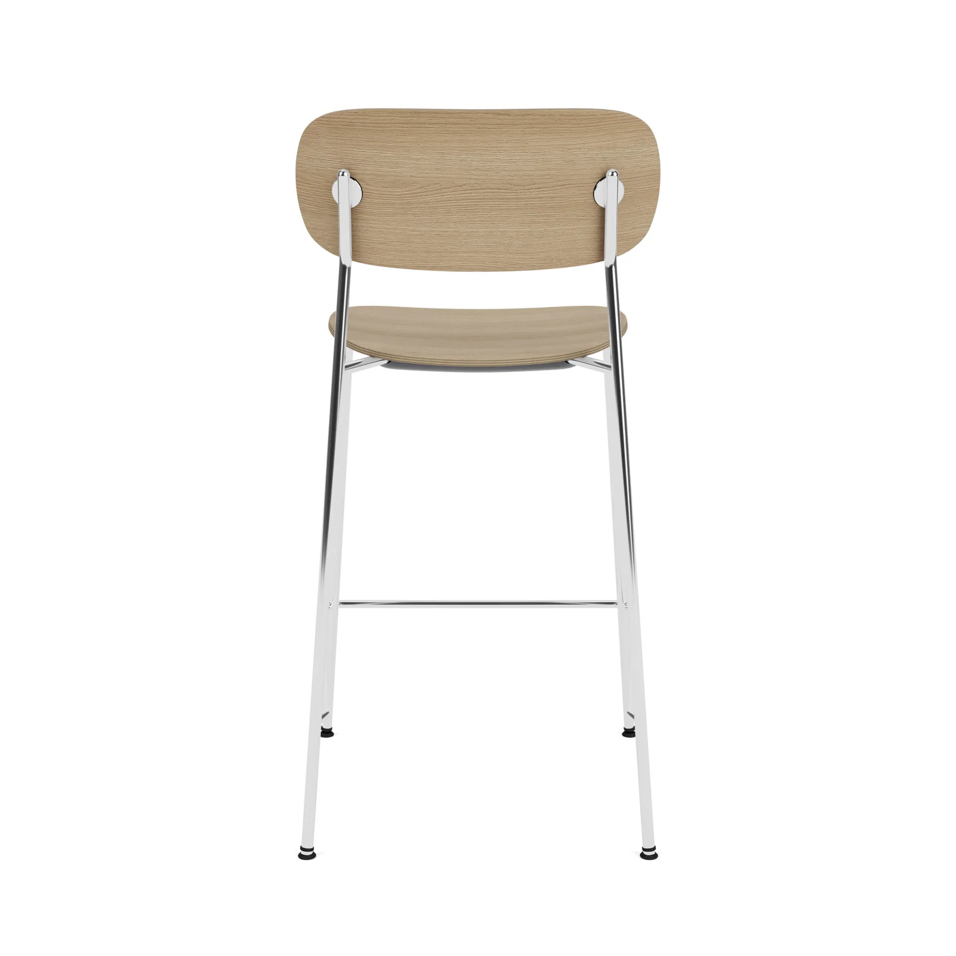 Co Bar Chair Barstuhl, Eiche-verchromter Stahl, 65 cm Audo Copenhagen