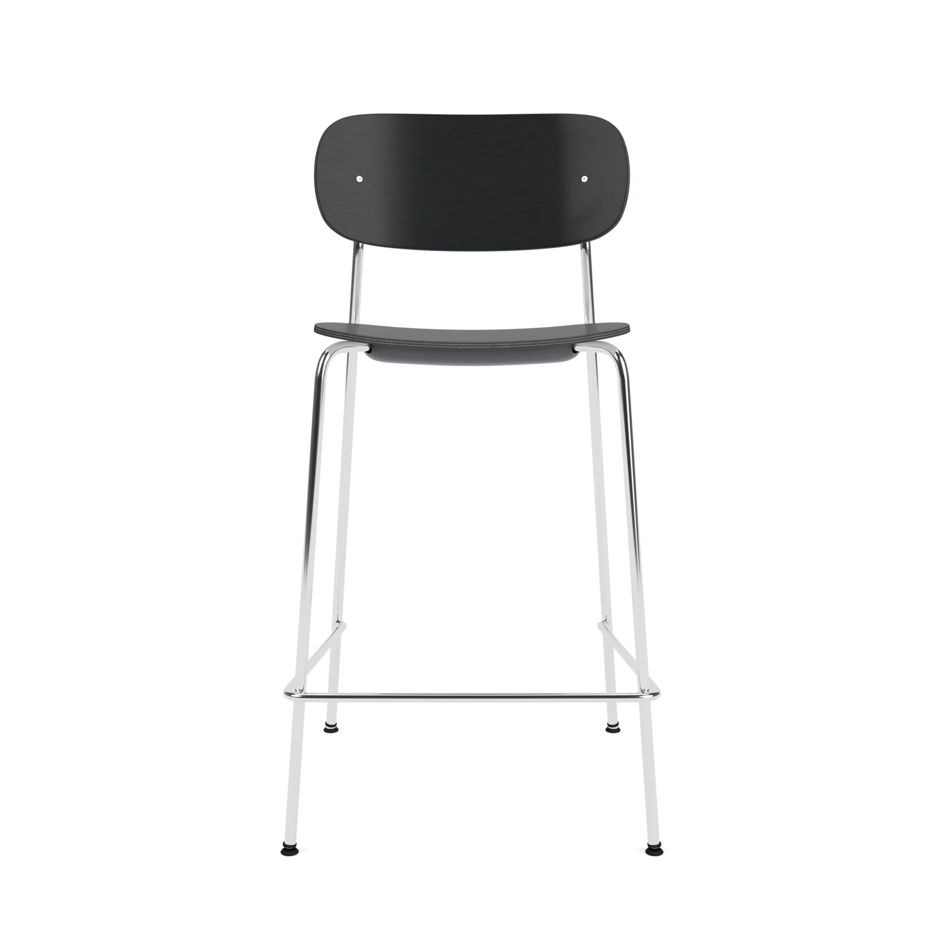 Co Bar Chair Barstuhl, Schwarze Eiche-verchromter Stahl, 65 cm Audo Copenhagen