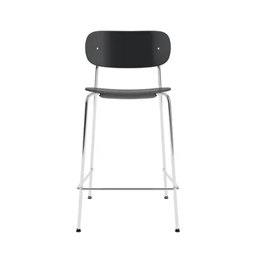 Co Bar Chair Barstuhl - Schwarze Eiche-verchromter Stahl, 65 cm - Audo Copenhagen