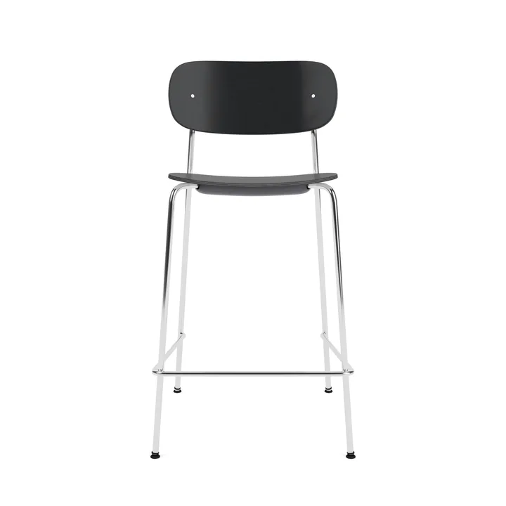 Co Bar Chair Barstuhl - Schwarze Eiche-verchromter Stahl, 65 cm - Audo Copenhagen