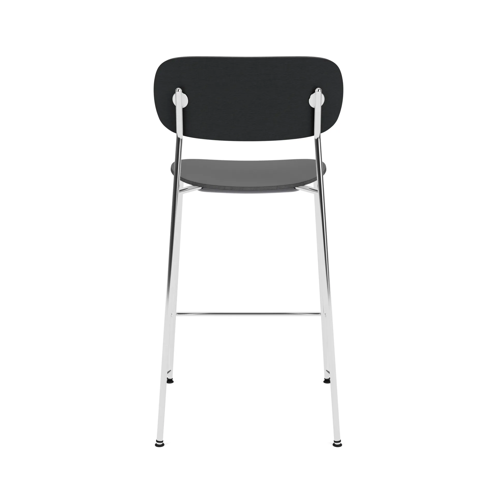 Co Bar Chair Barstuhl, Schwarze Eiche-verchromter Stahl, 65 cm Audo Copenhagen