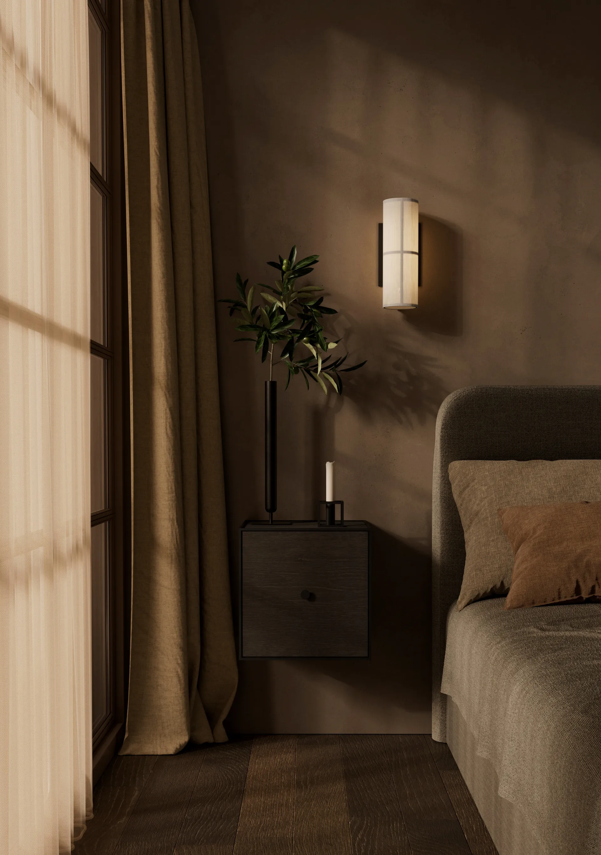 Frame 35 Wandschrank mit Türe, Eiche geraucht Audo Copenhagen