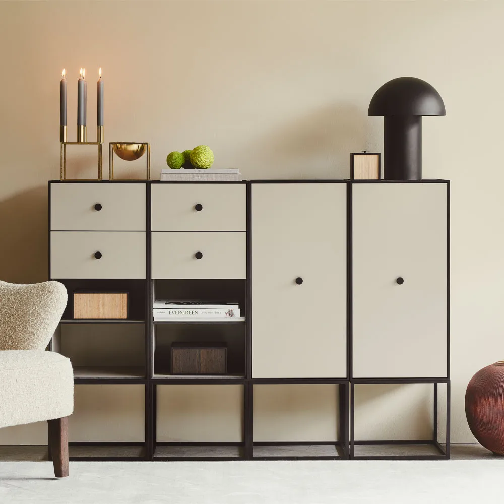 Frame 70 Verwahrung, Light grey, 2 Regalbretter Audo Copenhagen