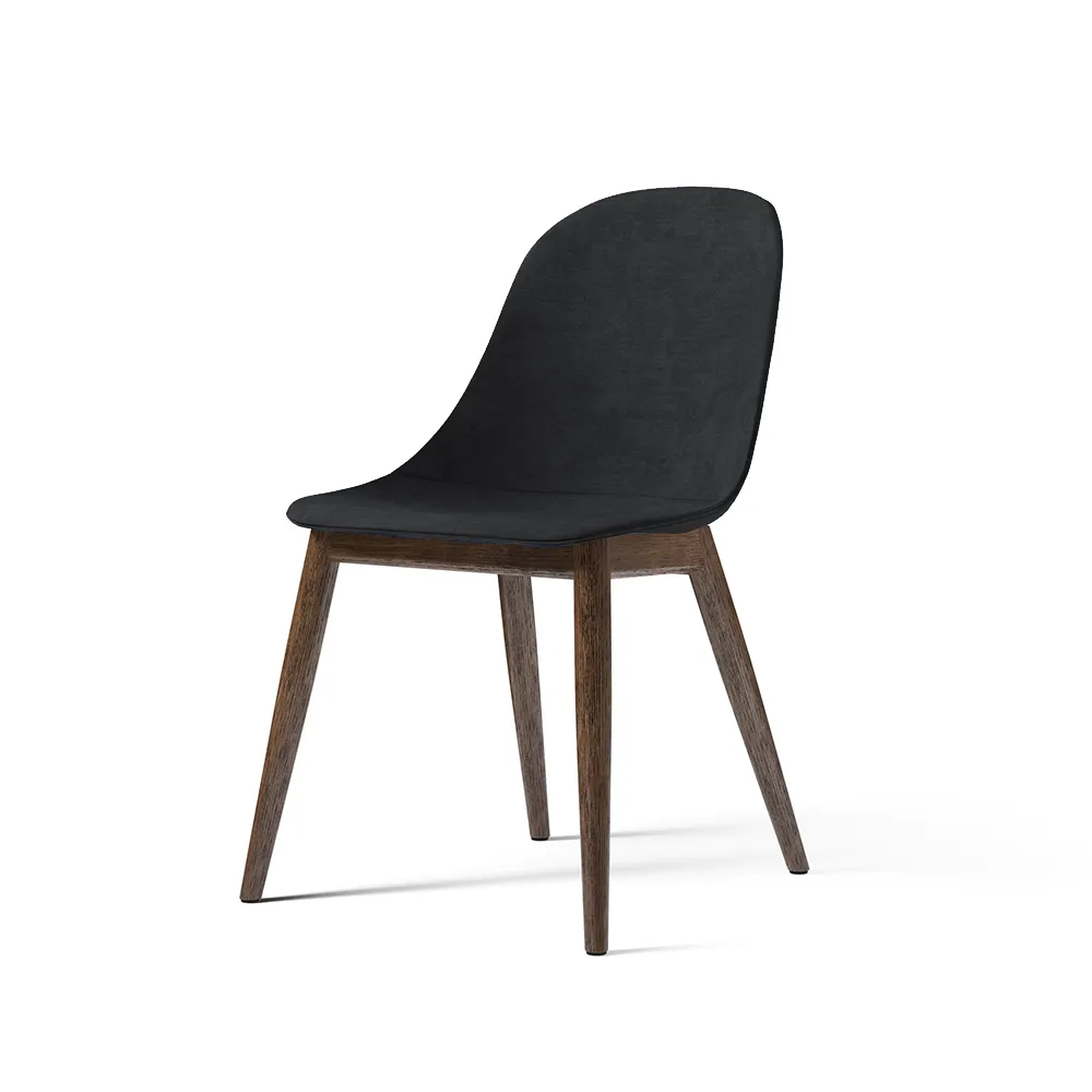 Harbour side dining chair Stuhl, Textilsitz, Stoff remix 173 dark grey, dunkel gebeizte eichenholzbeine Audo Copenhagen