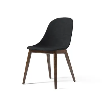 Harbour side dining chair Stuhl, Textilsitz - Stoff remix 173 dark grey, dunkel gebeizte eichenholzbeine - Audo Copenhagen