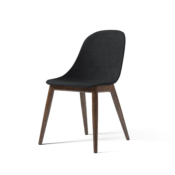 Harbour side dining chair Stuhl, Textilsitz - Stoff Remix  173 dark grey, Dunkel gebeizte Eichenholzbeine - Audo Copenhagen