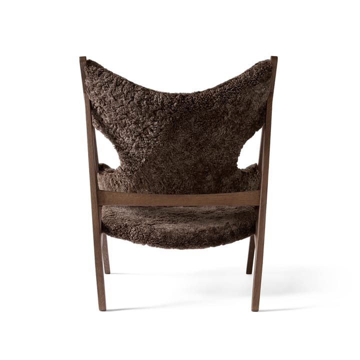 Knitting Loungesessel, Schaffell curly root Dunkelbraun, dunkel gebeiztes Eichenholzgestell Audo Copenhagen