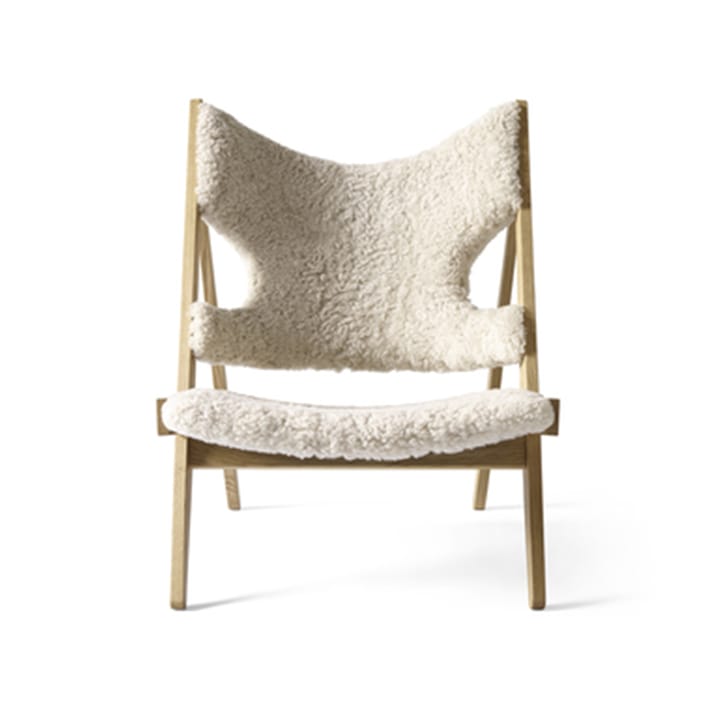 Knitting Loungesessel - Schaffell Nature, Gestell aus natürlichem Eichenholz - Audo Copenhagen