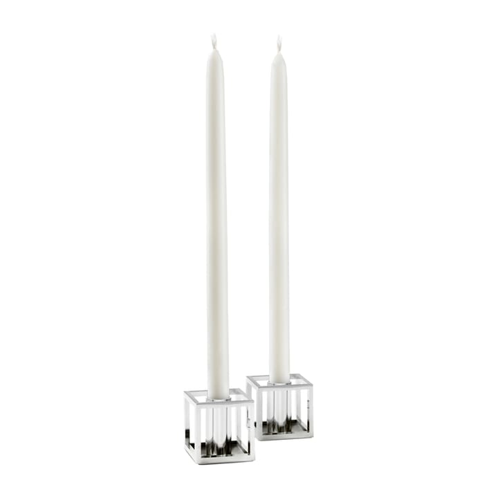 Kubus Micro Kerzenhalter 2er pack, Nickel Audo Copenhagen