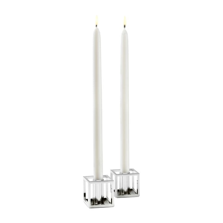 Kubus Micro Kerzenhalter 2er pack, Nickel Audo Copenhagen