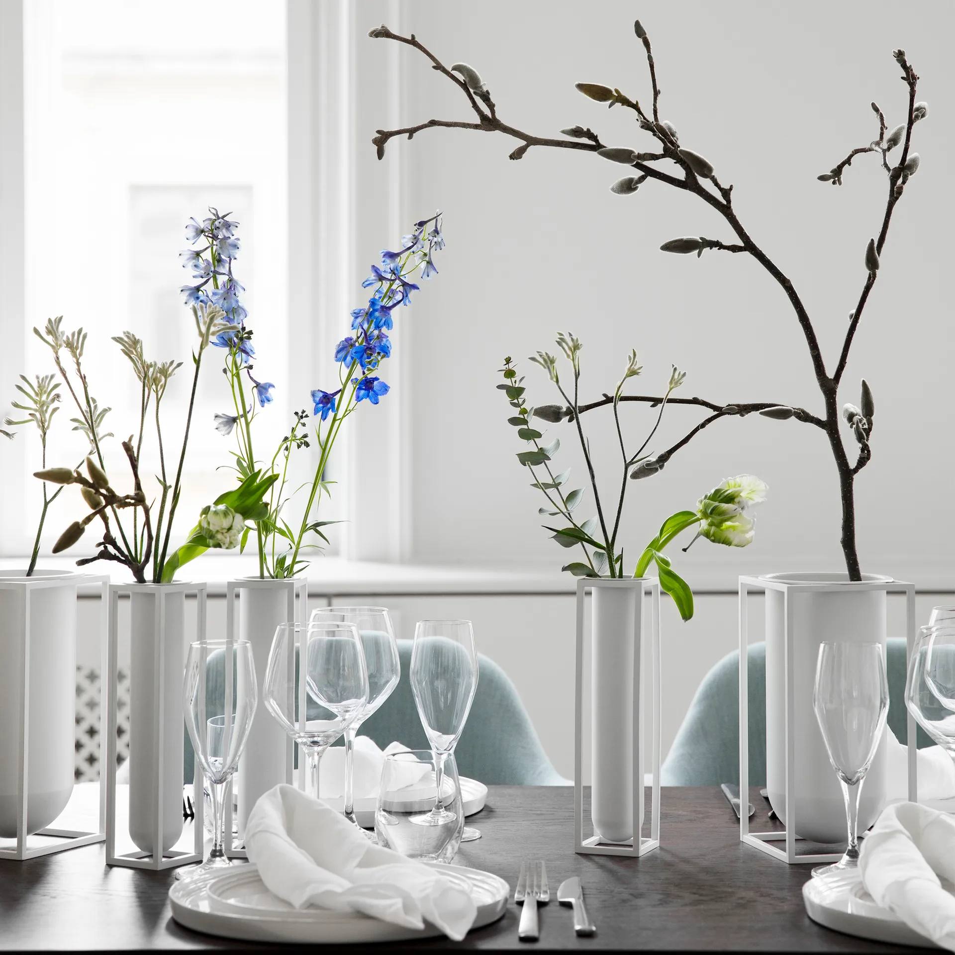 Kubus Vase, Flora, Weiß Audo Copenhagen