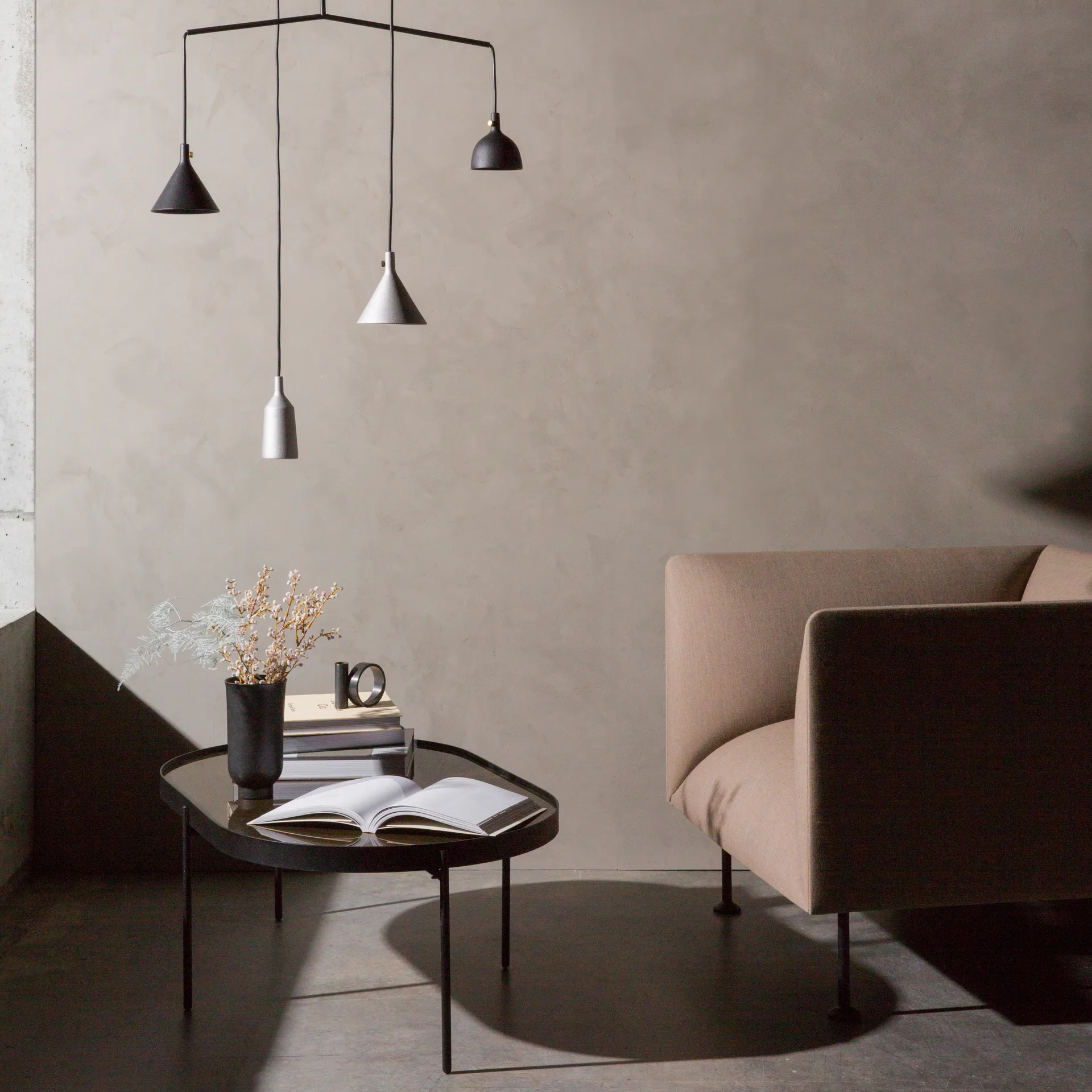 NoNo Beistelltisch L 59,5 x 96,5cm, Schwarz-braun Audo Copenhagen