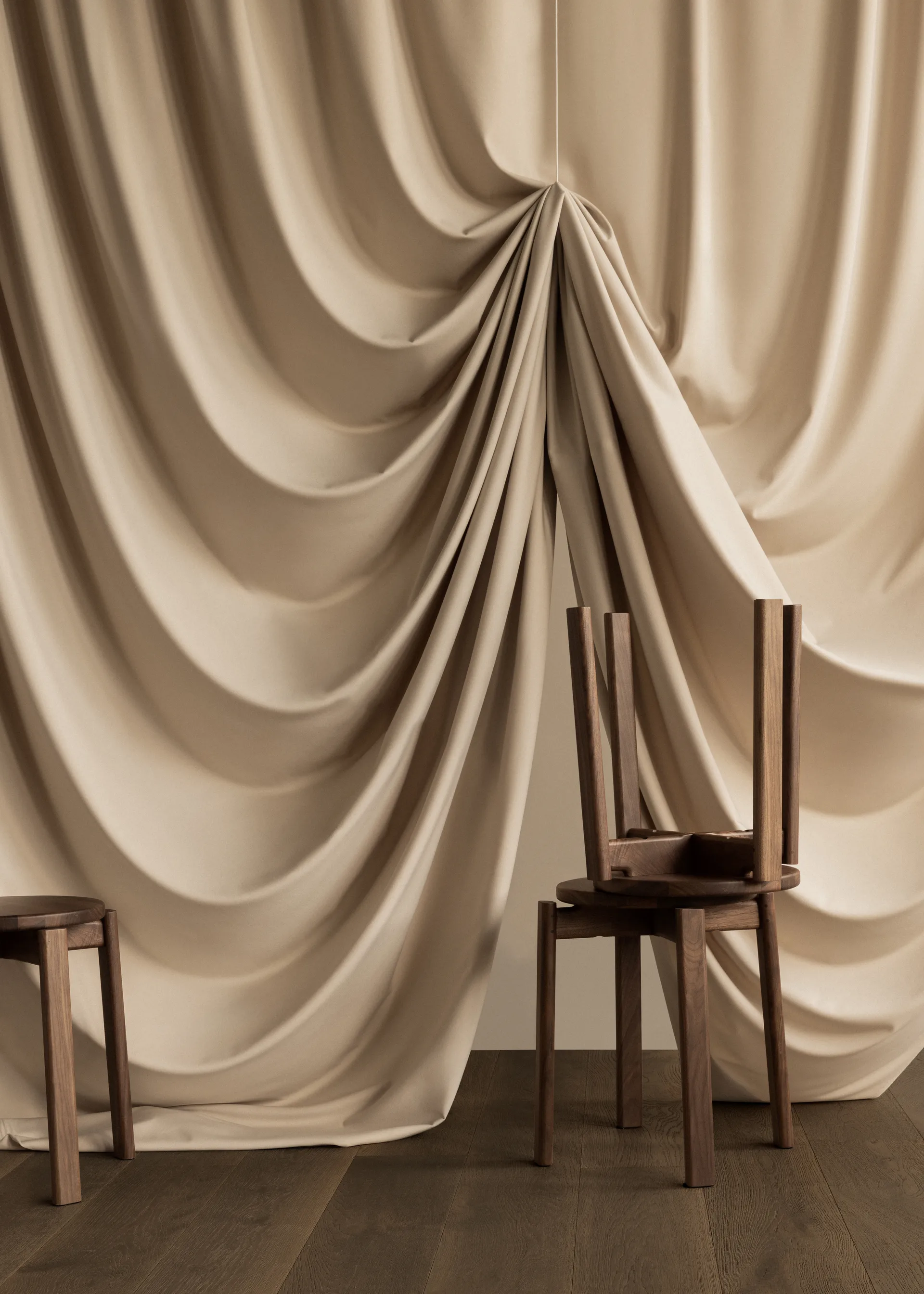 Passage Hocker, Dunkel gebeizte Eiche Audo Copenhagen