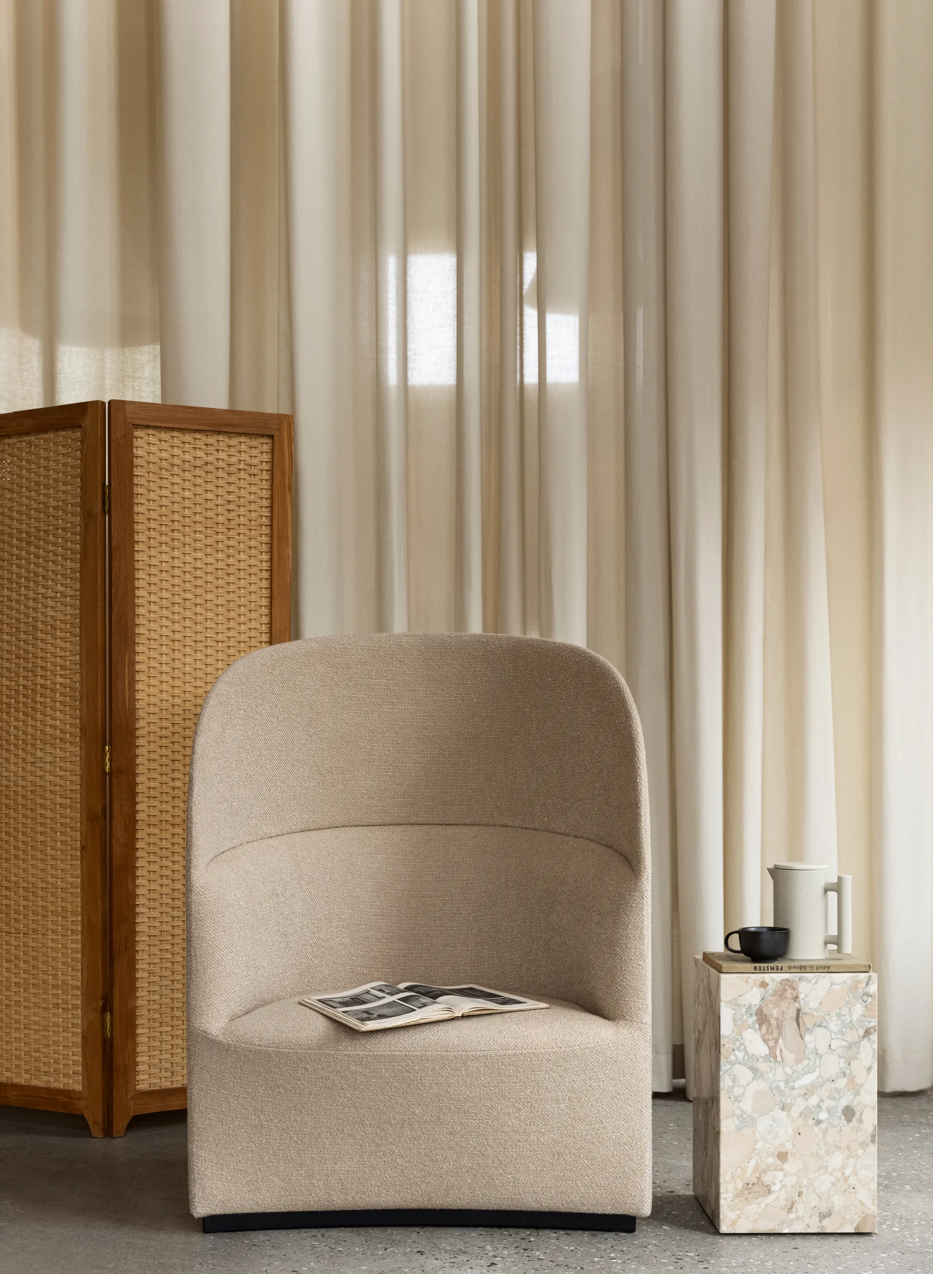 Plinth tall Beistelltisch 30x30x51 cm, Kunis Breccia Audo Copenhagen