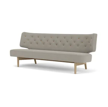 Radiohus Sofa Fully Upholstered RE-WOOL PC1T Global HR BUTTONS Vegetal 4-Legs Base - Re-wool 218-Natureiche, Lederknöpfe, 2-Sitzer - Audo Copenhagen