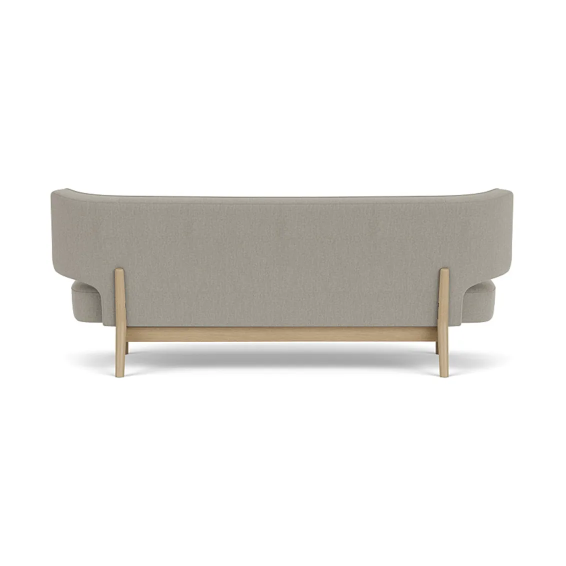 Radiohus Sofa Fully Upholstered RE-WOOL PC1T Global HR BUTTONS Vegetal 4-Legs Base, Re-wool 218-Natureiche, Lederknöpfe, 2-Sitzer Audo Copenhagen