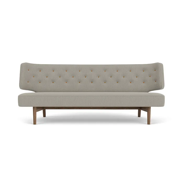 Radiohus Sofa Fully Upholstered RE-WOOL PC1T Global HR BUTTONS Vegetal 4-Legs Base - Re-wool 218-Walnuss, Lederknöpfe, 2-Sitzer - Audo Copenhagen