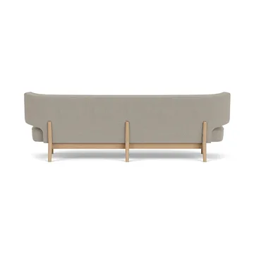 Radiohus Sofa Fully Upholstered RE-WOOL PC1T Global HR BUTTONS Vegetal 4-Legs Base - Re-wool 218-natur Eiche, Lederknöpfe, 3-Sitzer - Audo Copenhagen