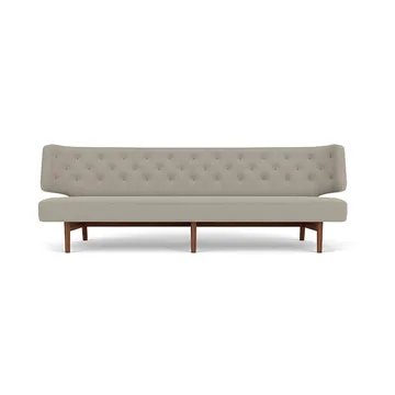 Radiohus Sofa Fully Upholstered RE-WOOL PC1T Global HR BUTTONS Vegetal 4-Legs Base - Re-wool 218-Walnuss, Lederknöpfe, 3-Sitzer - Audo Copenhagen