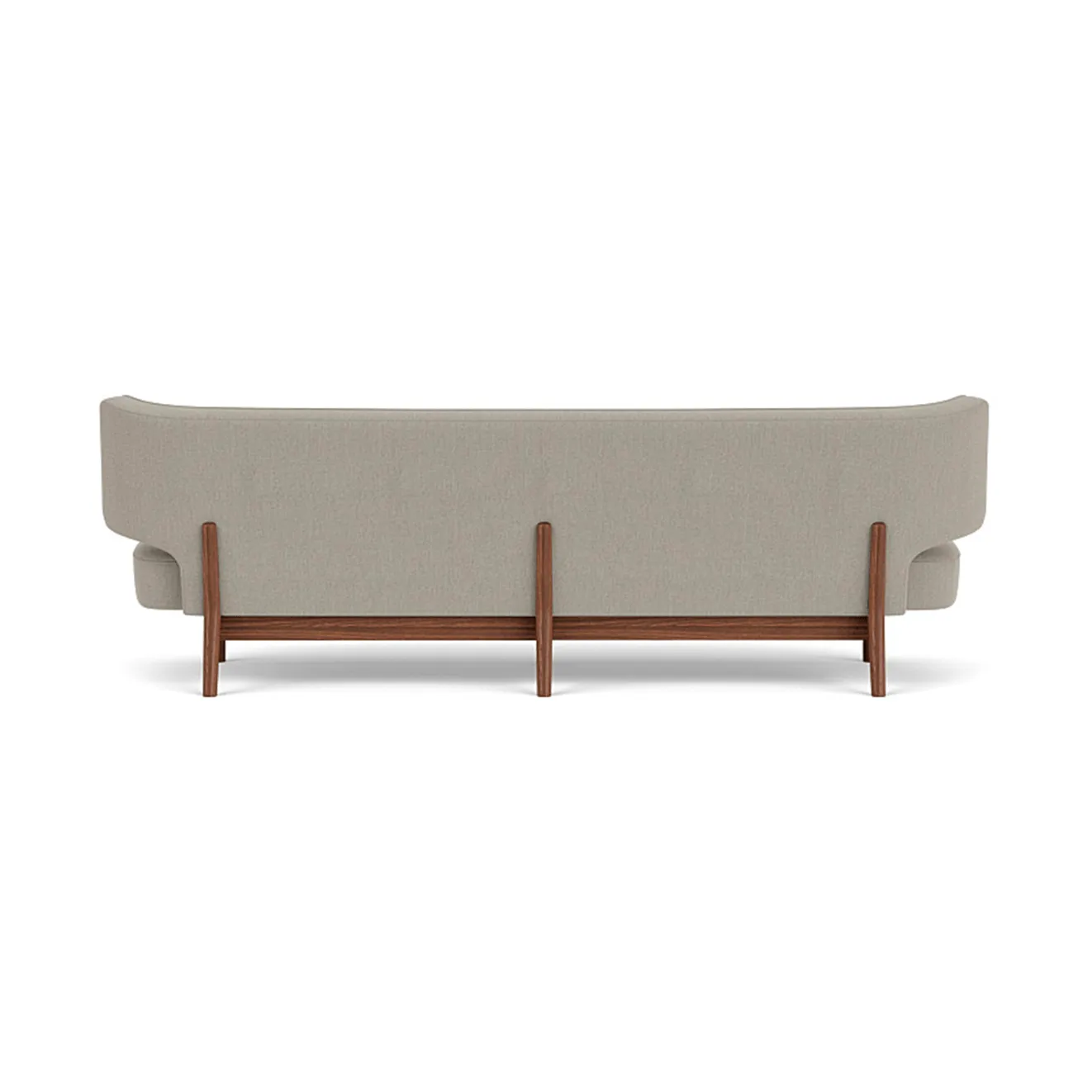 Radiohus Sofa Fully Upholstered RE-WOOL PC1T Global HR BUTTONS Vegetal 4-Legs Base, Re-wool 218-Walnuss, Lederknöpfe, 3-Sitzer Audo Copenhagen