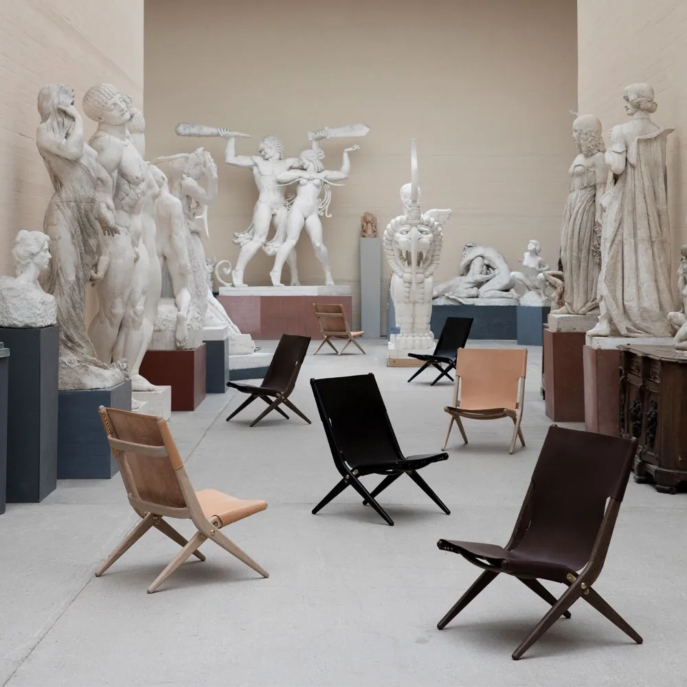 Saxe Sessel, Leder Braun, Eichenholzgestell braungeölt Audo Copenhagen