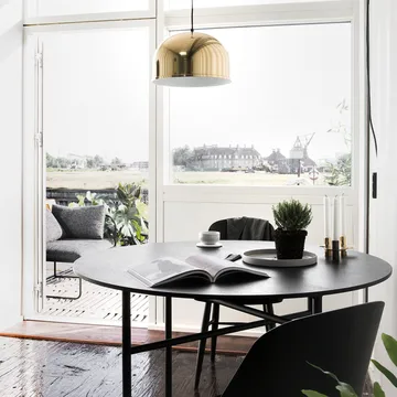 Snaregade Round Esstisch rund - Charcoal linoleum, ø138cm, Schwarzes Stahlgestell - Audo Copenhagen