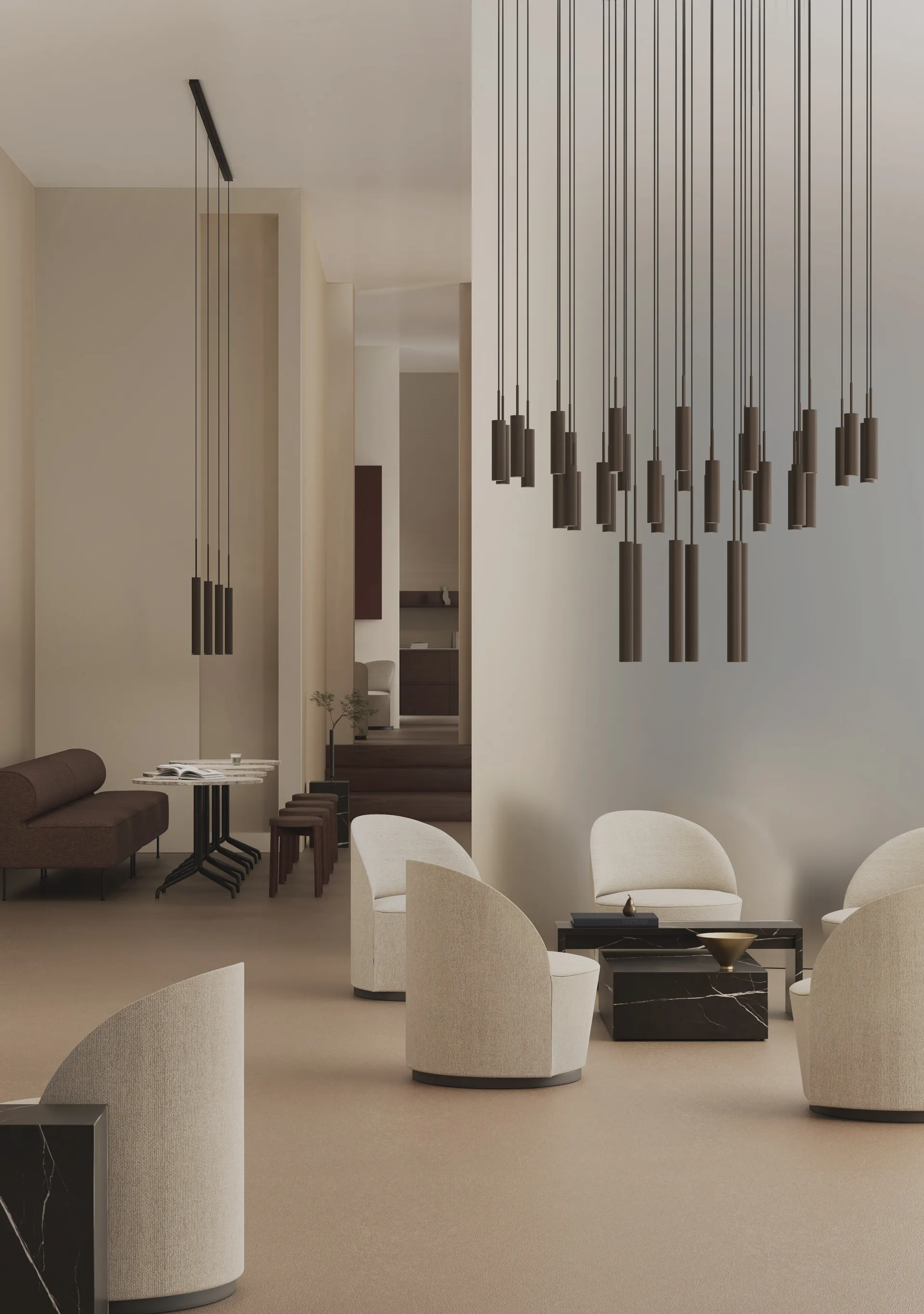 Tubulaire Kronleuchter 38, Anodized bronzed Audo Copenhagen