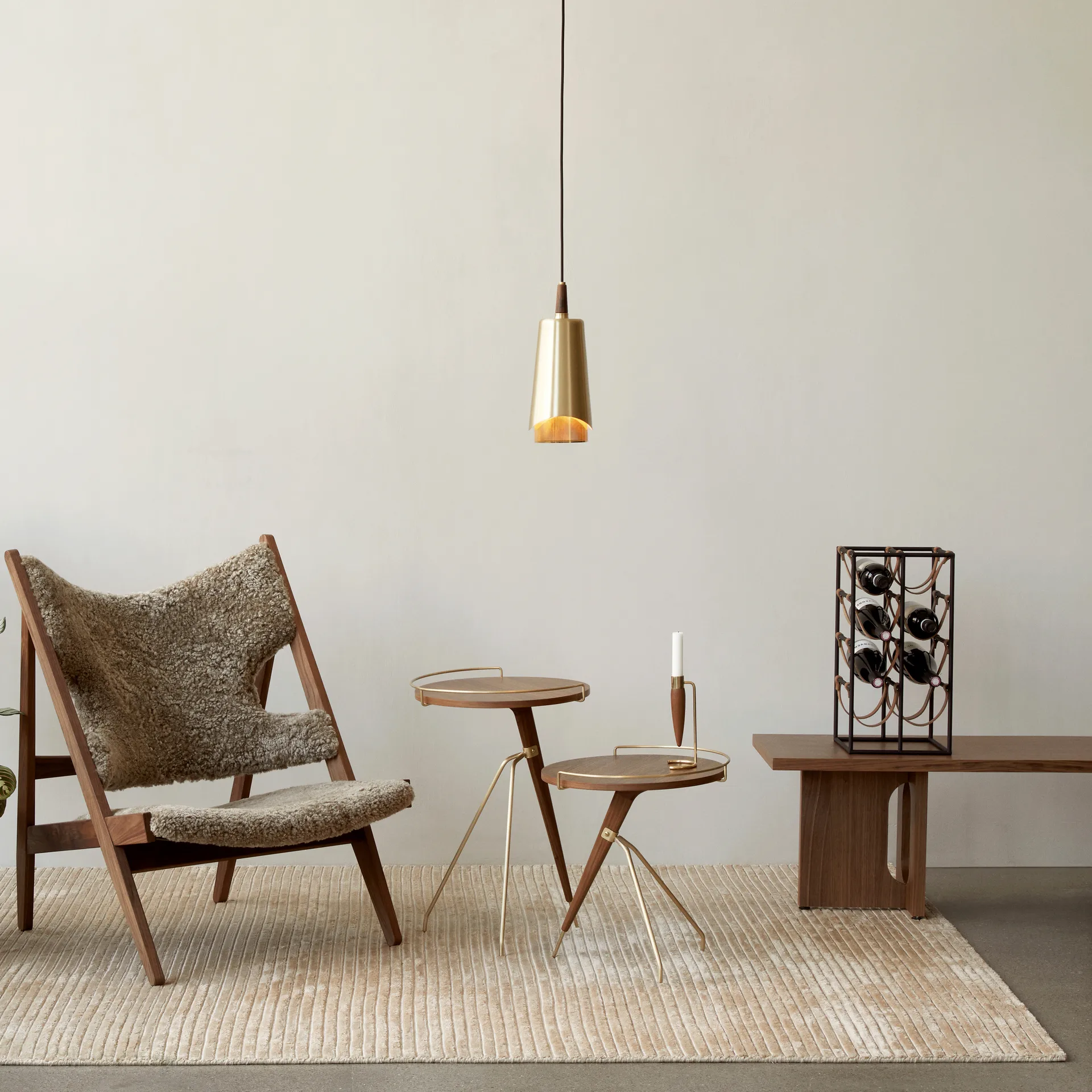 Umanoff Beistelltisch Walnuss-poliertes Messing, 60cm Audo Copenhagen