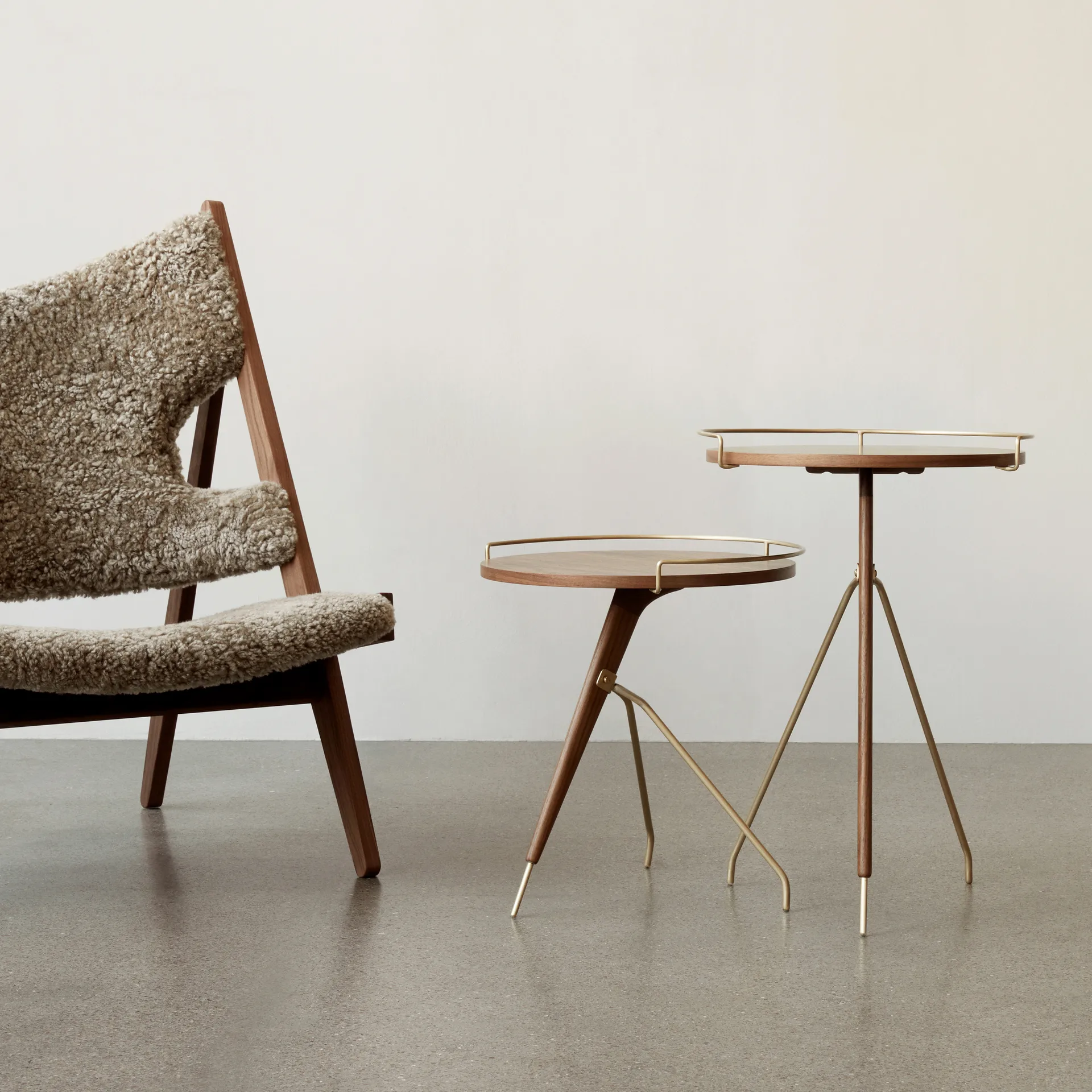 Umanoff Beistelltisch Walnuss-poliertes Messing, 60cm Audo Copenhagen