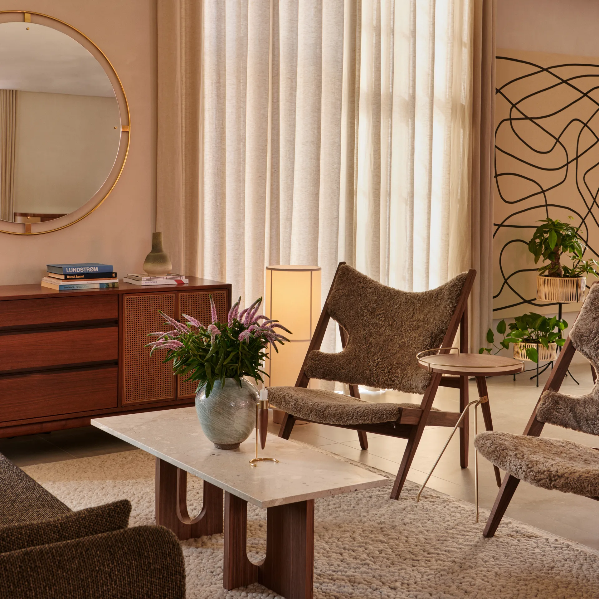 Umanoff Beistelltisch Walnuss-poliertes Messing, 60cm Audo Copenhagen